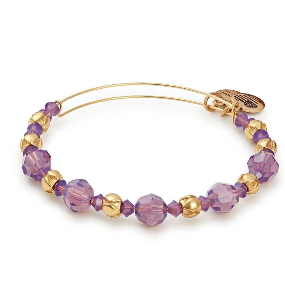 Alex and Ani Passion Swarovski Beaded Bangle - Shiny Gold Finish